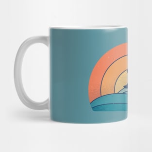 Retro Vintage Surfer with Sunset Mug